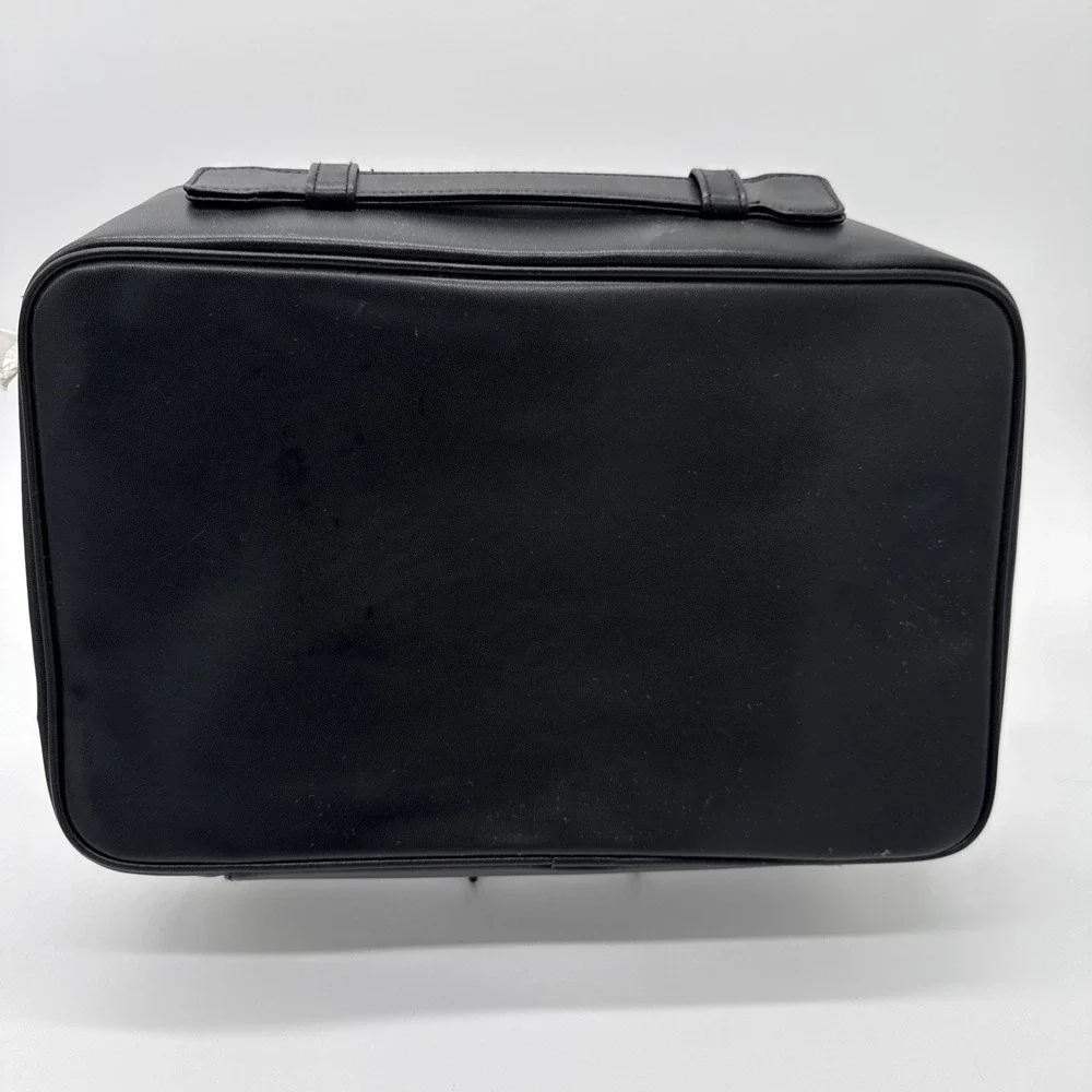 Estee Lauder Black White Trim Makeup Cosmetic‎ Bag Train Case